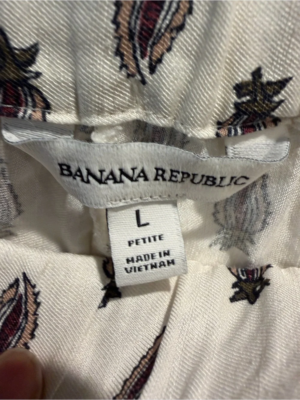 Banana Republic Wide-Leg Viscose Linen Pull-On Pants- L & Tie-Neck‎ Top Size M